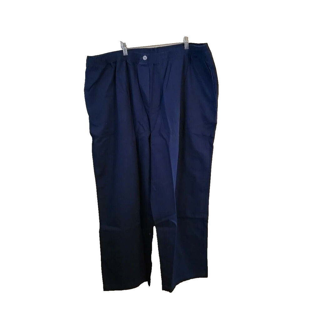 Woman Within Blue Straight Leg Classic Fit High Rise Casual Pants Womans Sz 30WP